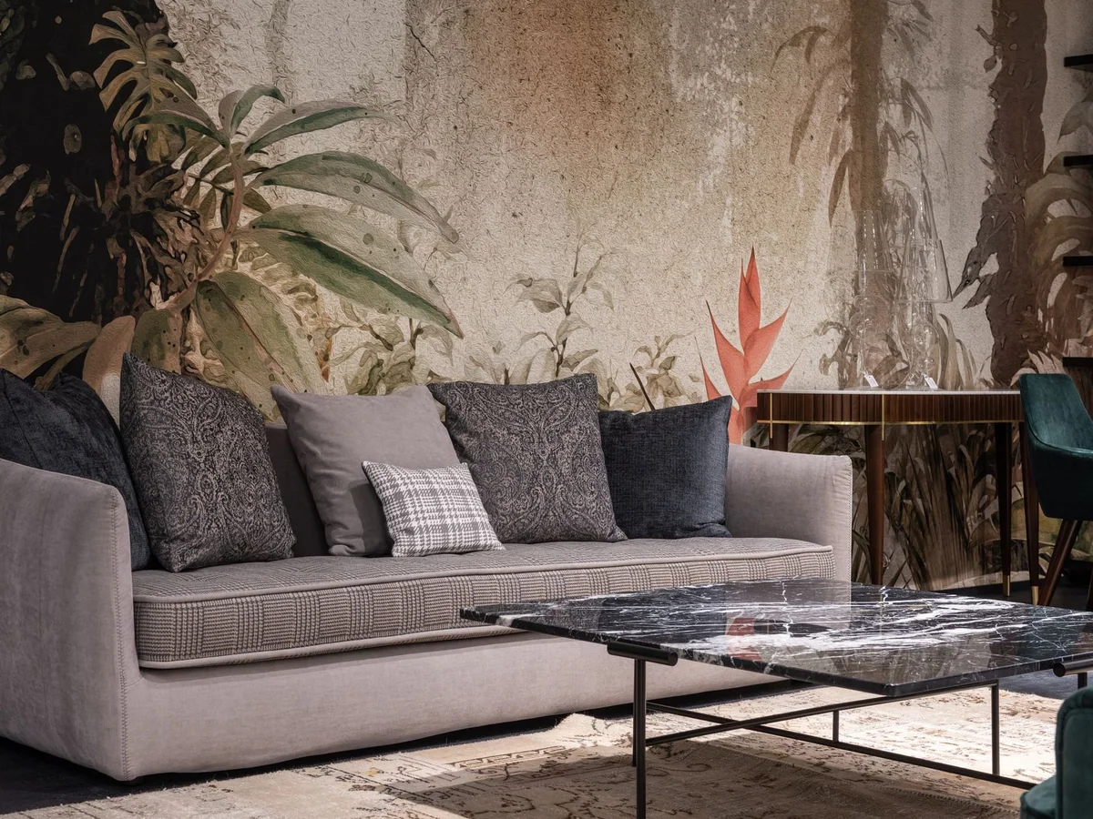 A soft down-blend sofa styled for everyday lounging